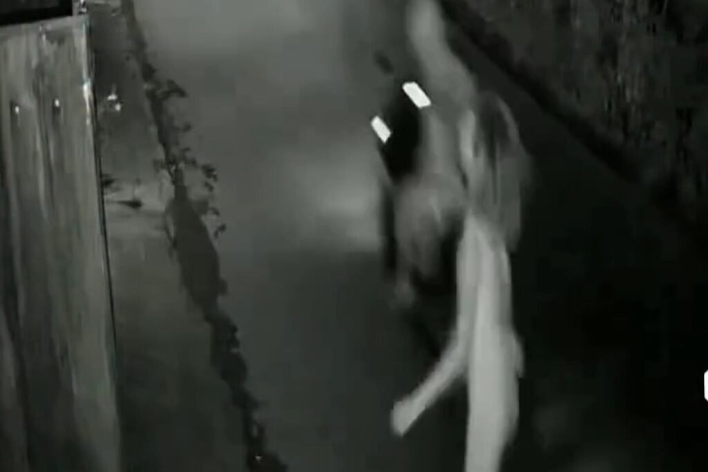 A video screenshot capturing the moment a foreign woman was mugged and fell to the ground in Pecatu Village, South Kuta District, Badung Regency, Bali, on Sunday (June 28, 2026) night.