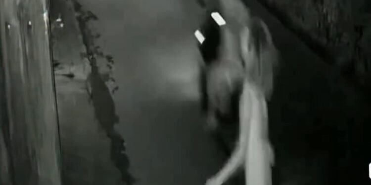 A video screenshot capturing the moment a foreign woman was mugged and fell to the ground in Pecatu Village, South Kuta District, Badung Regency, Bali, on Sunday (June 28, 2026) night.