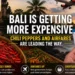 Illustration showing rising chili prices and increasing airline ticket costs contributing to inflation and higher living expenses in Bali, Indonesia.