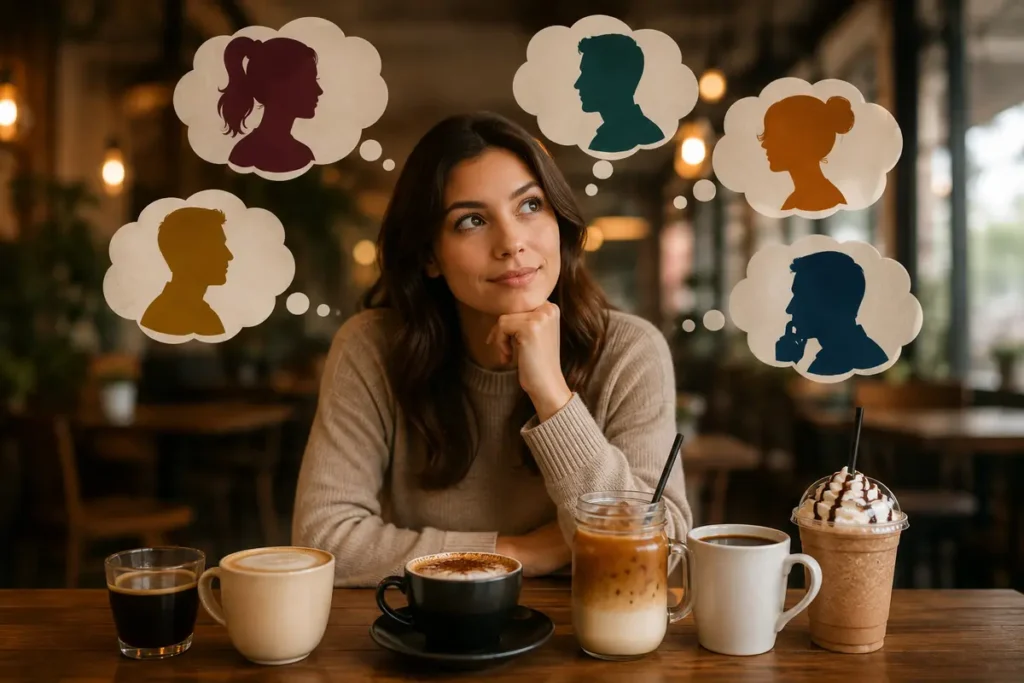 What Your Coffee Order at a Canggu Cafe Might Say About You, According to Psychology 38 Illustration: Gauging Someone's Personality from the Coffee They Order (AI-Generated)
