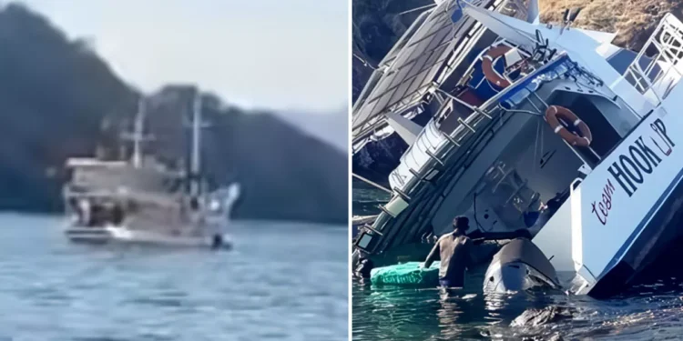 Photo collage of two ships that sank on the same day in Labuan Bajo (Source: Internet)