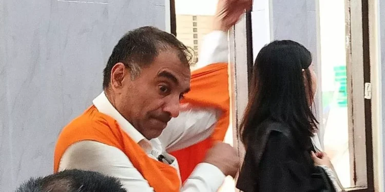 British national Baath Jarnail Singh (52) wears a prisoner's vest after a hearing where prosecutors presented their sentencing demands at the Denpasar District Court, Bali, on Tuesday (July 28, 2026). ANTARA/Rolandus Nampu