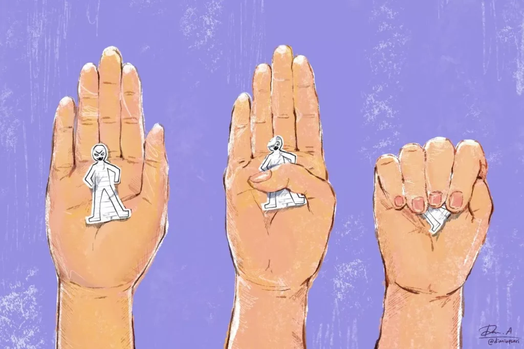 Illustration of violence against women. The case of sexual violence against a minor with the initials NKPD (11) in Klungkung Regency, Bali, revealed a planned method used by the perpetrator to conceal his true identity from the victim and her family. (By Dianiapsari - Own work via commons.wikimedia.org)