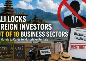 Bali foreign investment restrictions affecting hotels, cafés, motorbike rentals, and 18 business sectors under new OSS licensing policy.