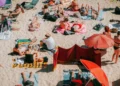 A photo of hot weather at a beach