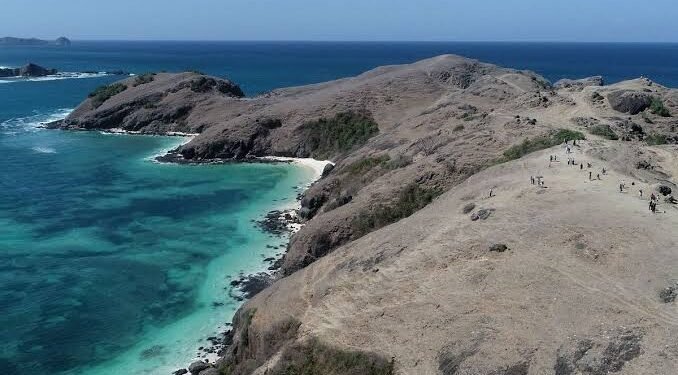 A view of the landscape at Merese Hill, Central Lombok, West Nusa Tenggara (NTB), on Sunday (August 4, 2019). Merese Hill is a popular tourist destination in Central Lombok for watching the sunset.