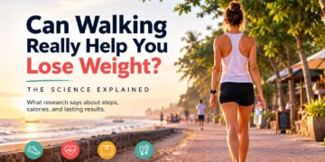 Can Walking Really Help You Lose Weight? The Science Explained 1 Illustrative photo of a tourist walking in Sanur, Bali (AI-generated)