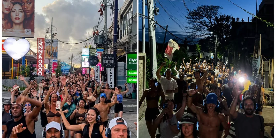 Photo: A running community for expatriates in Canggu, Bali, that has gone viral. (Screenshot from Instagram @entourage.bali)