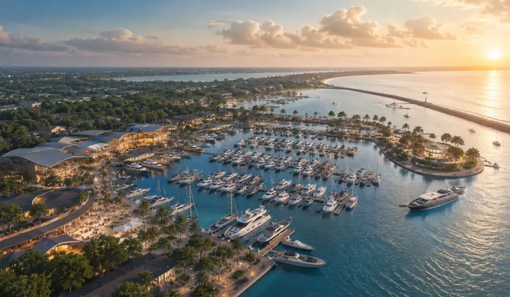 Bali's Benoa Port to Become Superyacht Marina Capable of Berthing 188 Vessels, Fishing Boats to Be Relocated 1 Illustration of the planned Benoa Marina development (AI-generated image)