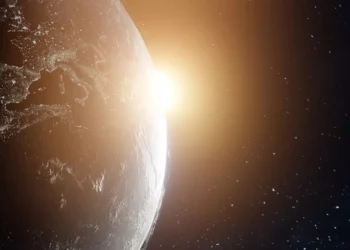Illustrative photo of Earth orbiting the Sun.