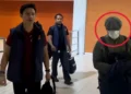 Police escorted the perpetrator of the Canggu shooting from the I Gusti Ngurah Rai Airport Domestic Terminal in Badung, Bali, to the Badung District Police headquarters early Sunday morning. (Photo: Badung District Police)