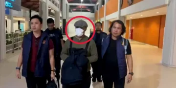 How Bali Police Cracked the Canggu Bar Shooting Case in Under 24 Hours 1 Police escorted the perpetrator of the Canggu shooting from the Domestic Terminal of I Gusti Ngurah Rai Airport, Badung, Bali, to the Badung District Police headquarters early Sunday morning. Photo: Badung District Police.