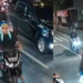 The theft of a motorcycle by two individuals on Jalan Pantai Berawa, Tibubeneng, Badung, was captured on CCTV. (Photo: Courtesy)