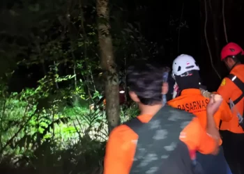 Photo: Evacuation of an injured hiker on Mount Rinjani by a joint Search and Rescue (SAR) team, Tuesday (June 30, 2026)