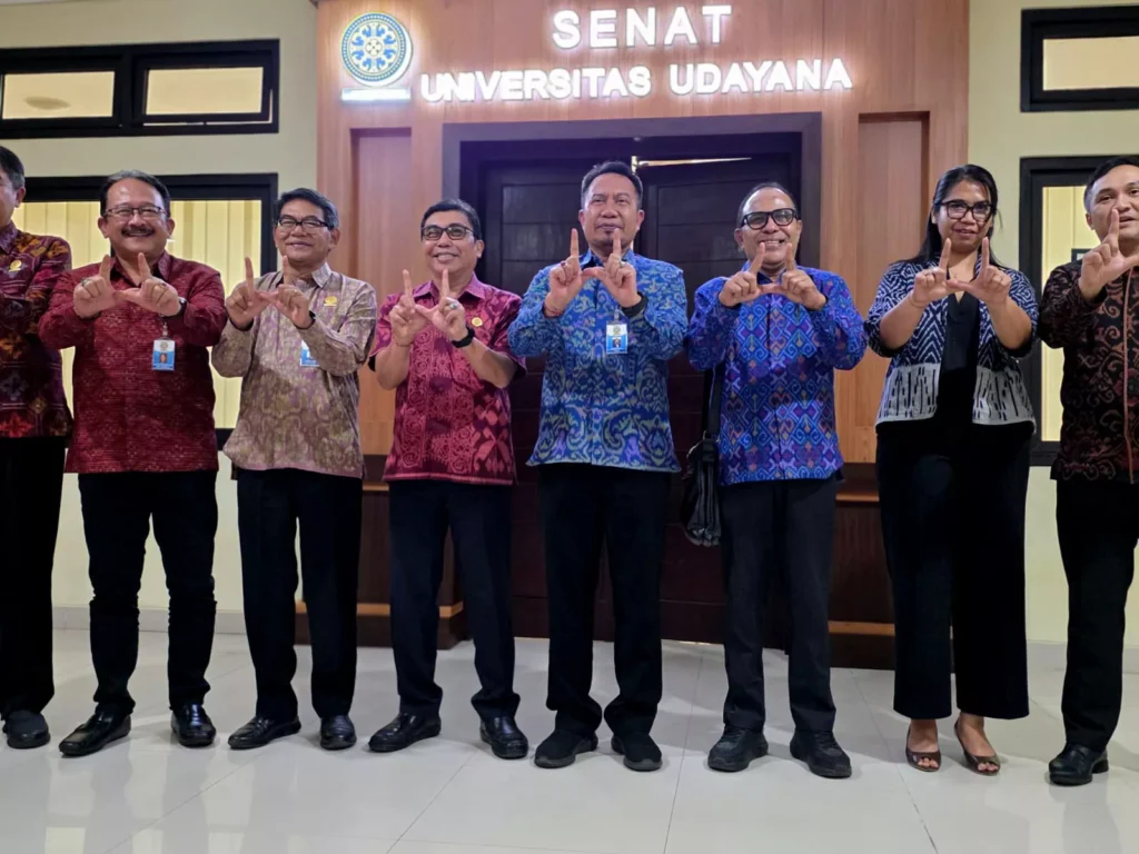 Beyond Tourism: Bali Wants the World to See Its Universities Too 38 A photo of Udayana University (Unud) Rector Prof. I Ketut Sudarsana (center) with Agus Dei (a member of the Bali Governor's Expert Group) and Unud vice-rectors, taken when they met with Infotren in Bali on July 7, 2026