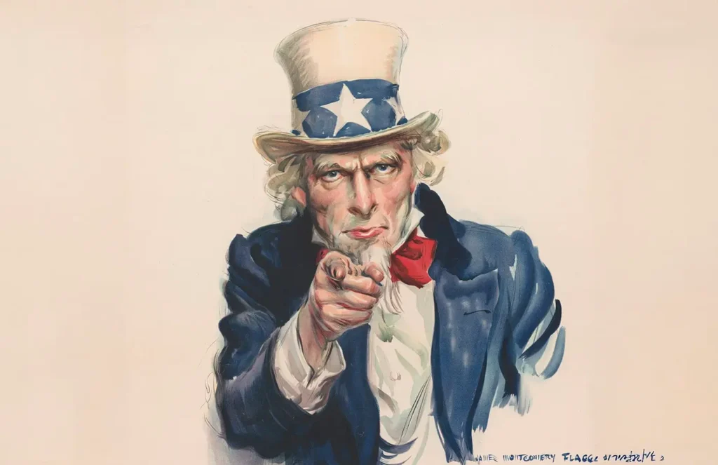 Why Is America Called 'Uncle Sam'? The Surprising Story Behind One of the World's Most Famous Nicknames 1 Artist James Montgomery Flagg’s depiction of Uncle Sam for a 1917 recruitment poster. Image via Library of Congress