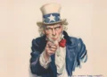 Artist James Montgomery Flagg’s depiction of Uncle Sam for a 1917 recruitment poster. Image via Library of Congress