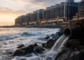 AI water footprint Bali coastline