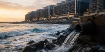AI water footprint Bali coastline