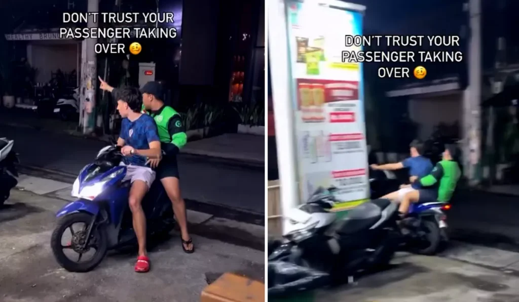 Video: When a Tourist Grabbed the Handlebars: The Viral Bali Ojek Swap That Ended in a Trash Can 1 tourist ojek driver swap Bali crash