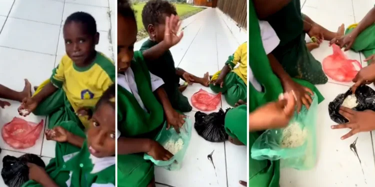 Viral Video of Papua Schoolchildren Sharing Rice From a Plastic Bag Sparks Reflection 37 Papua children viral video rice
