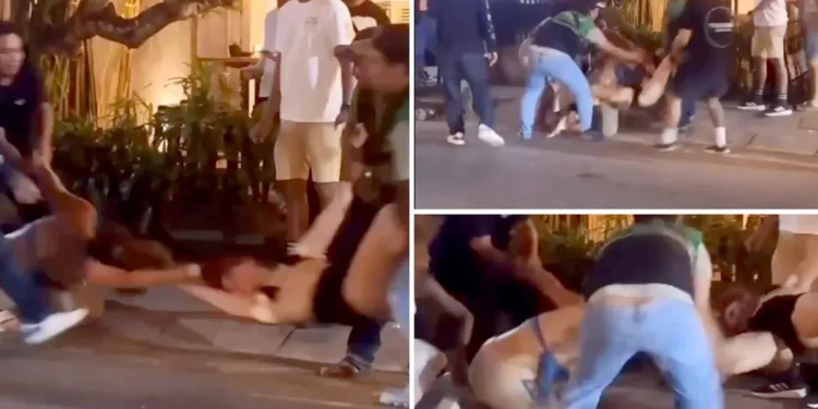 VIRAL VIDEO: Two Female Tourists Go Full WWE in Bali Street Brawl, Local Drivers Forced to Play Bouncer 37 viral video foreign women fight Bali