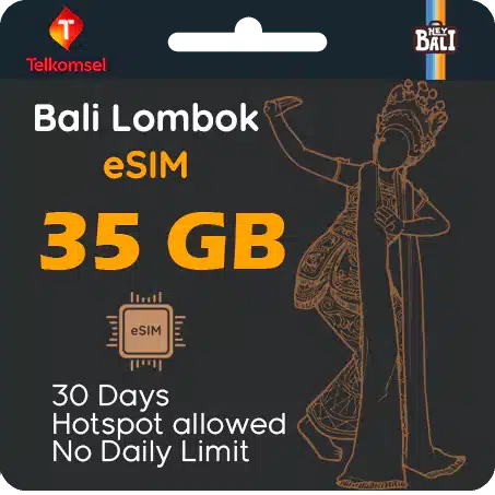 Telkomsel Bali sim card / esim with Internet data 35GB