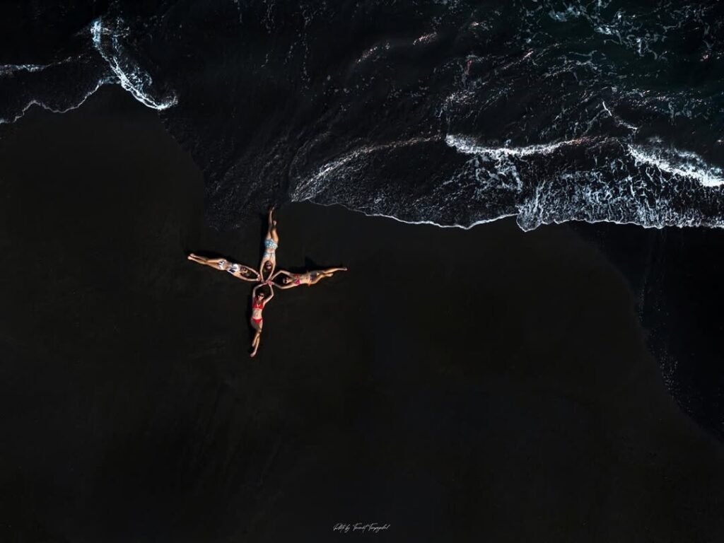 Bali Black sand Beach Photography