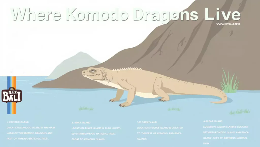 Info graphic Where Does Komodo Dragons Live?