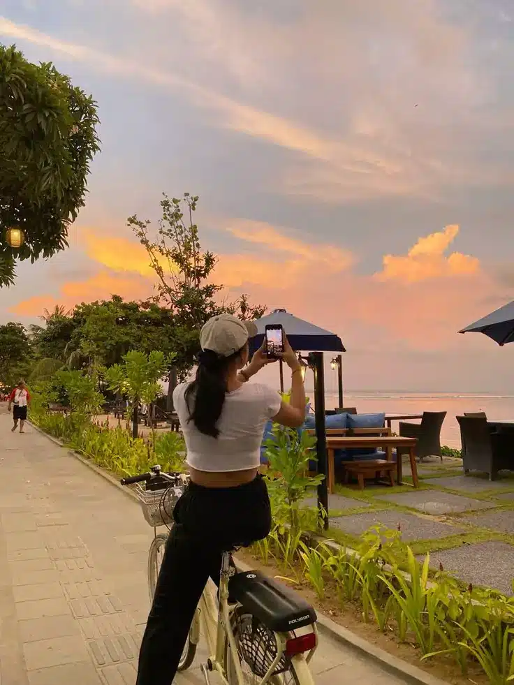 Sanur beach cycling