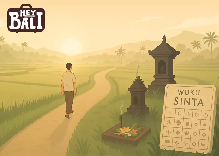 Illustration of wuku shinta made by hey bali for things to do today in bali based on wuku sinta.