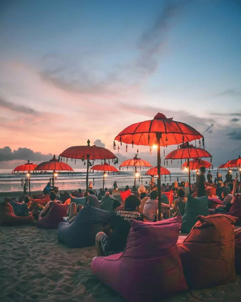 Seminyak beach at sunset Moment