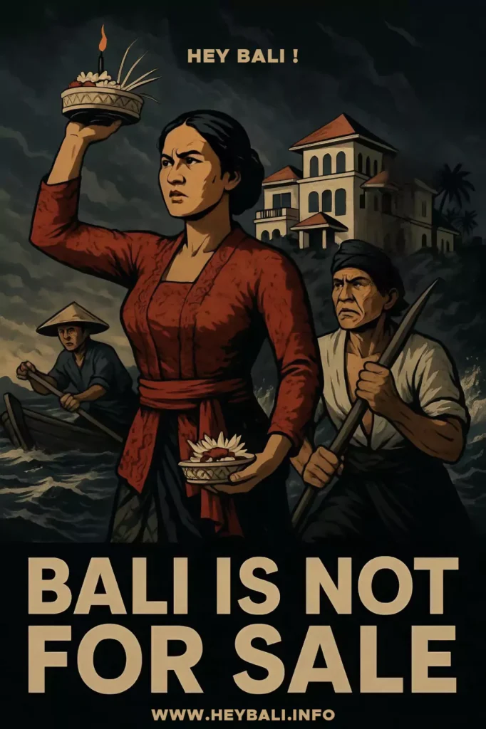 SERANGAN BALI PROTEST - Illustration of the resistance made by giostanovlatto hey bali to the increasingly massive and structured destruction of nature on Serangan Island Bali.