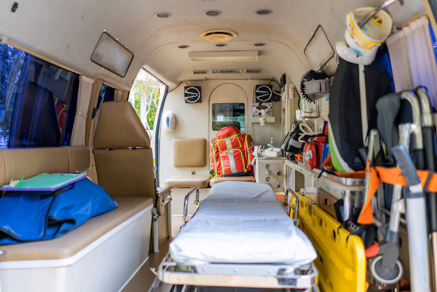 photo of the inside of a hospital ambulance in bali