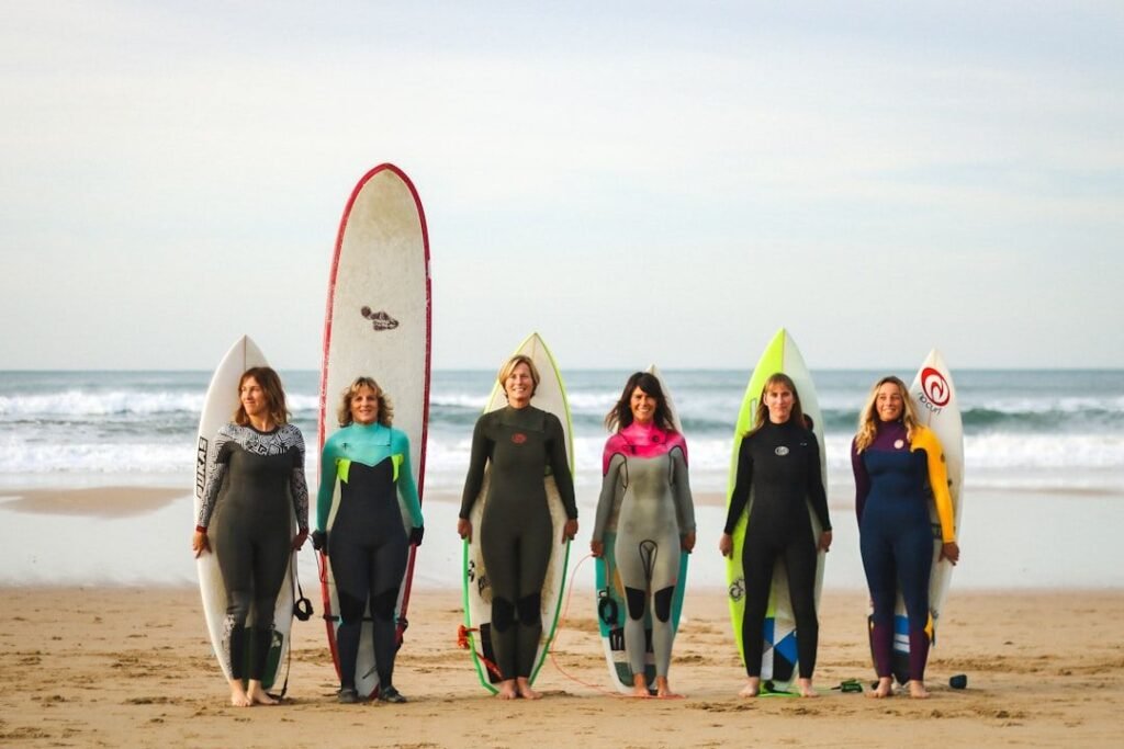 Beach for learning surfing in Bali